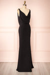 Laurie Black Cowl Neck Maxi Dress w/ Open Back | Boutique 1861 side view