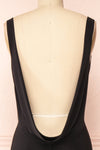 Laurie Black Cowl Neck Maxi Dress w/ Open Back | Boutique 1861 back close-up