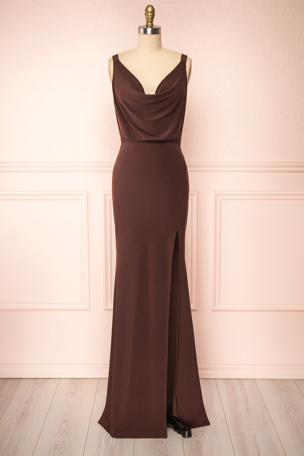 Laurie Brown | Backless Cowl Neck Maxi Dress