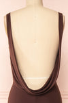 Laurie Brown Cowl Neck Maxi Dress w/ Open Back | Boutique 1861 back close-up