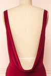 Laurie Burgundy Cowl Neck Maxi Dress w/ Open Back | Boutique 1861 back close-up