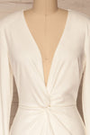 Laurine White Party Dress | Robe Blanche | La Petite Garçonne front close-up