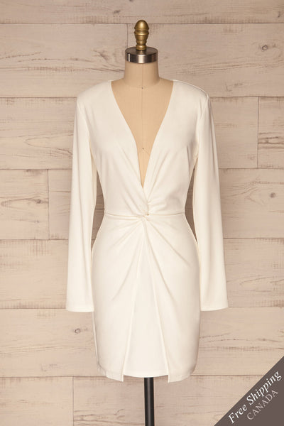Laurine White Party Dress | Robe Blanche | La Petite Garçonne front view