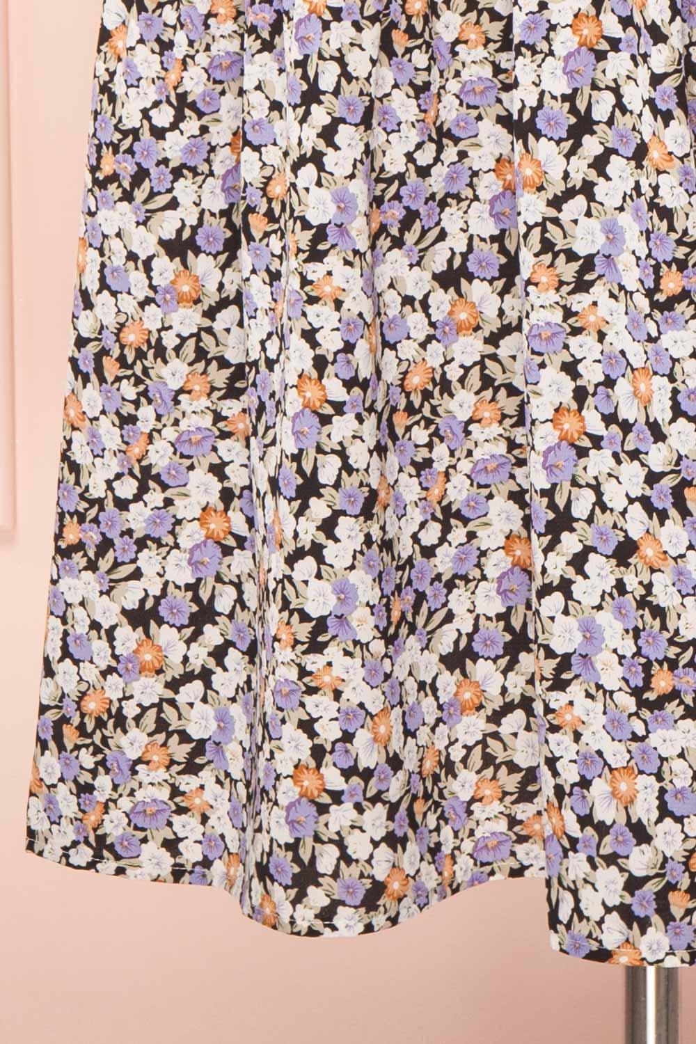 Laurye Blue Midi Floral Dress w/ Elastic Waist | Boutique 1861 bottom 