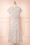 Laurye Yellow Midi Floral Dress w/ Elastic Waist | Boutique 1861  back view