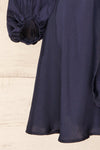 Lauvhe Navy Tie-Front Short Satin Dress | La petite garçonne bottom
