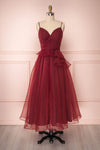 Lauvia Borgogna Burgundy Midi Party Dress | Boutique 1861 front view