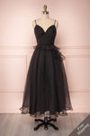 Lauvia Nero Black A-Line Midi Party Dress | Boutique 1861