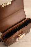 Lawrence Brown Woven Texture Handbag | La petite garçonne inside view