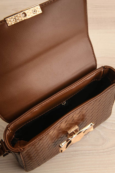 Lawrence Brown Woven Texture Handbag | La petite garçonne inside view