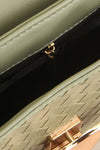 Lawrence Sage Woven Texture Handbag | La petite garçonne inside close-up