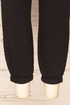 Lazy Black | Textured Fleece Joggers w/ Elastic Waist