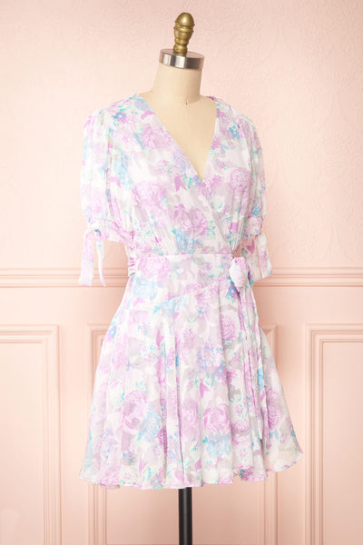 Leanore Short Floral Wrap Dress | Boutique 1861 side view