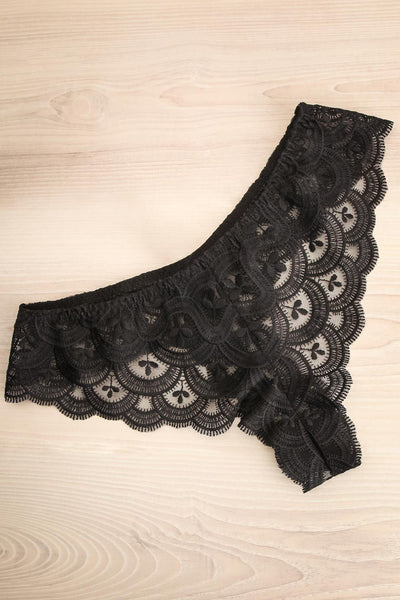 Lebork Black Floral Lace Brazilian Panties | La petite garçonne