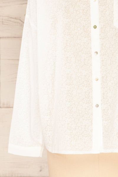 Lecce White Floral Long Sleeves Shirt | La petite garçonne bottom