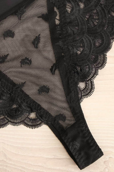Leczyca Black Lace High-Waist Panties | La petite garçonne flat close-up