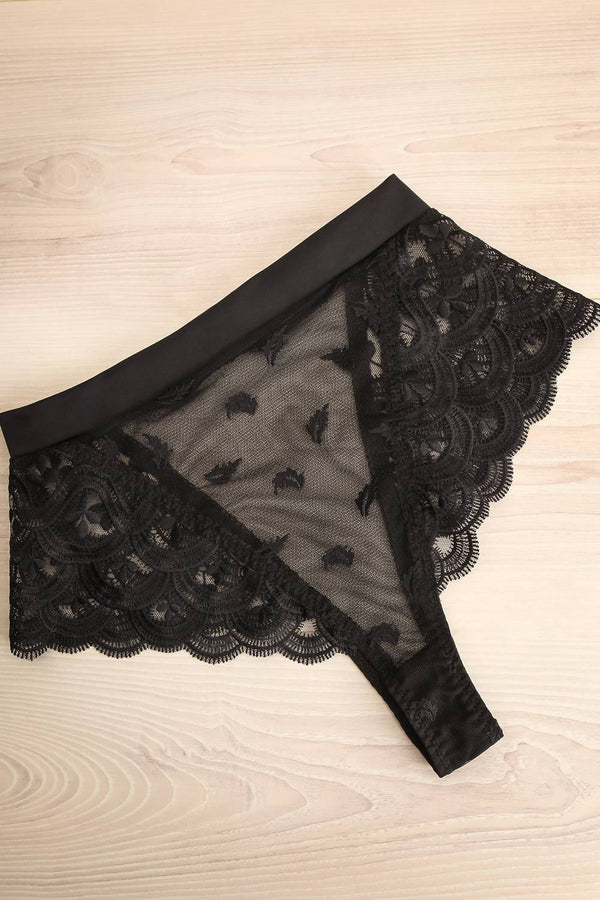 Leczyca Black Lace High-Waist Panties