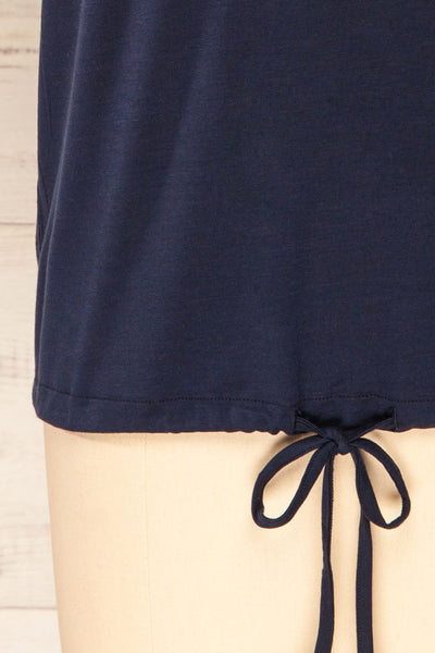 Leeds Navy Short Sleeve Top With Drawstring | La Petite Garçonne bottom