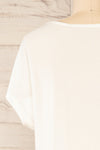 Leeds White Short Sleeves Top With Drawstring | La petite garçonne back close-up