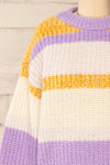 Legionowo Striped Rib Knit Sweater | La petite garçonne front close-up