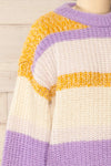 Legionowo Striped Rib Knit Sweater | La petite garçonne side close-up