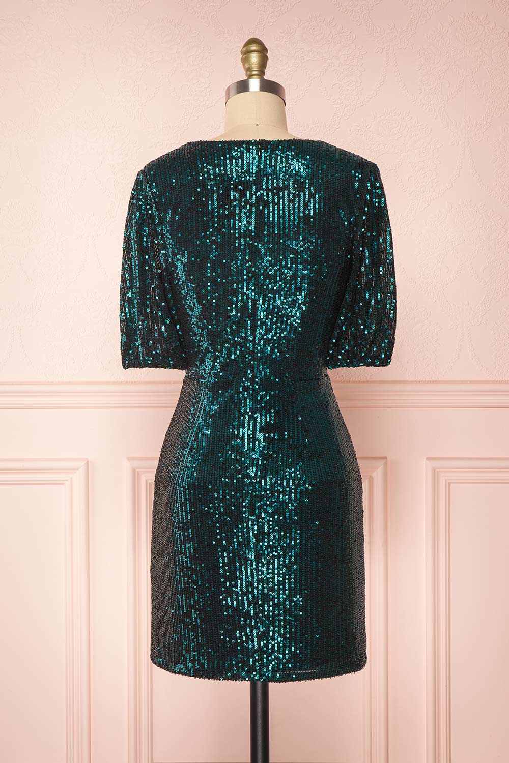 Leikny Green Sequin Party Dress | Robe de Fête | Boutique 1861 back view 