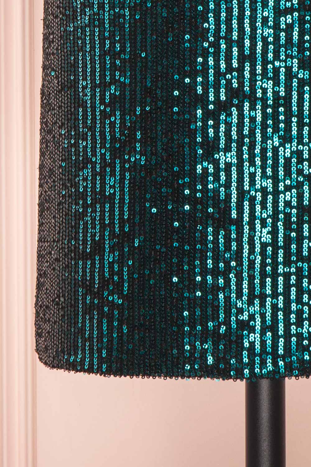 Leikny Green Sequin Party Dress | Robe de Fête | Boutique 1861 bottom close-up