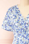 Leimakide Floral Wrap Midi Dress | La petite garçonne  front close-up