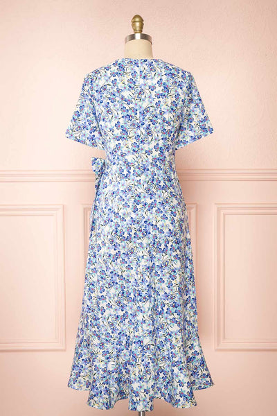 Leimakide Floral Wrap Midi Dress | La petite garçonne  back view