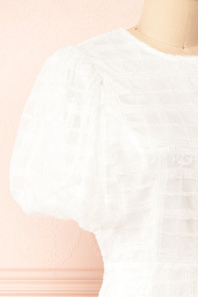 Lena Short White A-line Dress | Boutique 1861 side close-up