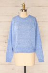 Lenes Blue Melange Knit Sweater | La petite garçonne  front view