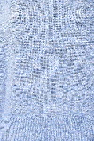 Lenes Blue Melange Knit Sweater | La petite garçonne  fabric
