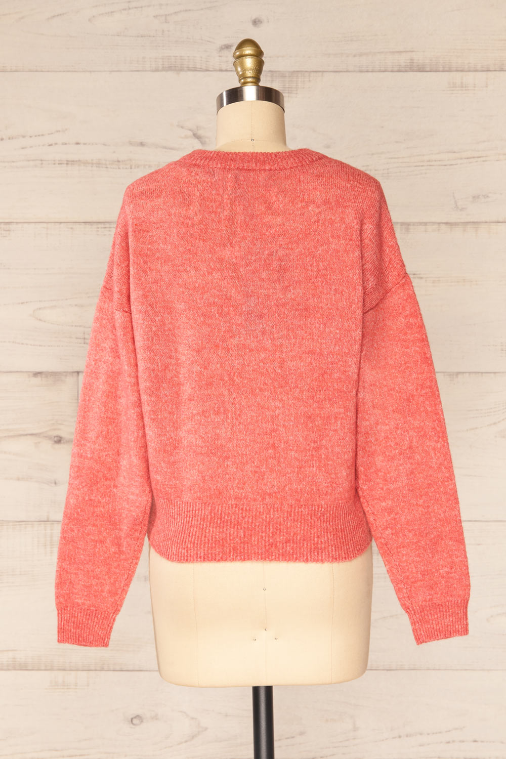 Lenes Coral Melange Knit Sweater | La petite garçonne  back view