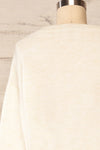 Lenes Cream Melange Knit Sweater | La petite garçonne back close up