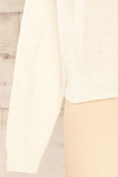 Lenes Cream Melange Knit Sweater | La petite garçonne  sleeves