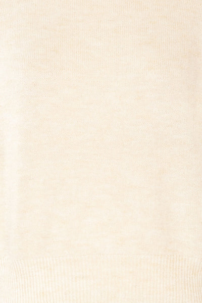 Lenes Cream Melange Knit Sweater | La petite garçonne  fabric