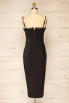 Lenna Black Fitted Midi Dress w/ Sweetheart Neckline | La petite garçonne back view