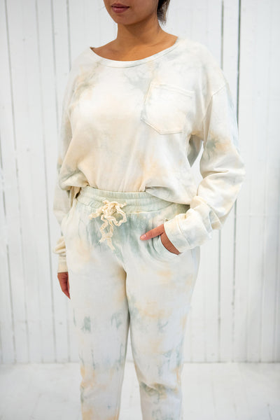 Leiria White Tie Dye Pocket Sweater | La petite garçonne