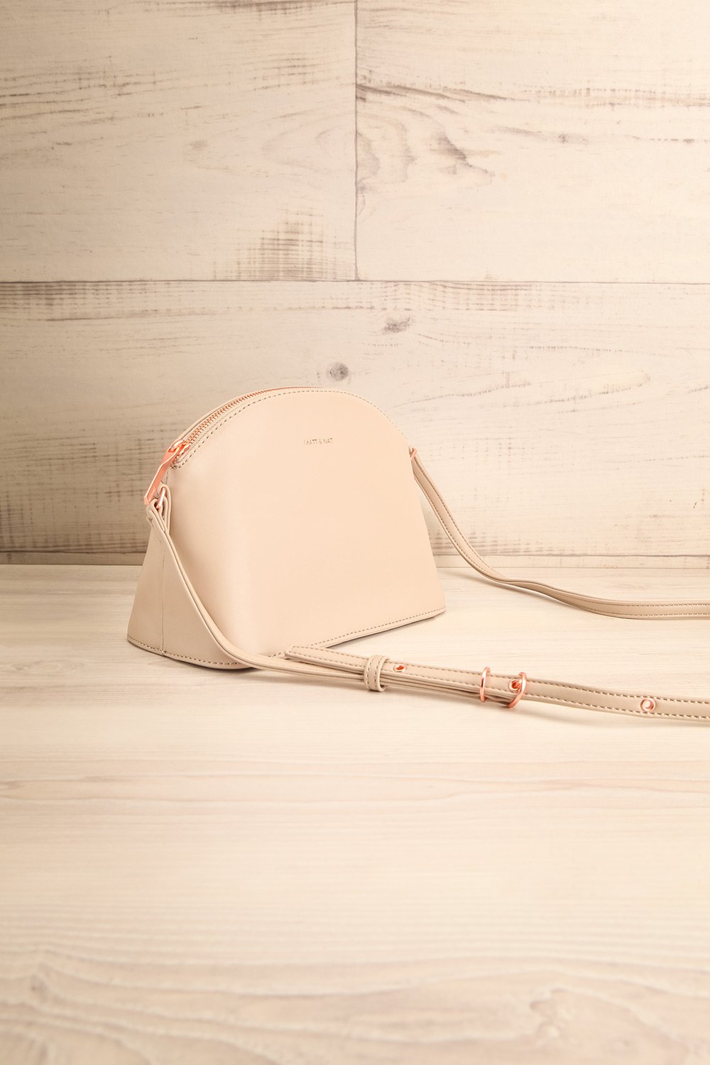 Leona Taupe Matt & Nat Crossbody Bag | La petite garçonne side view