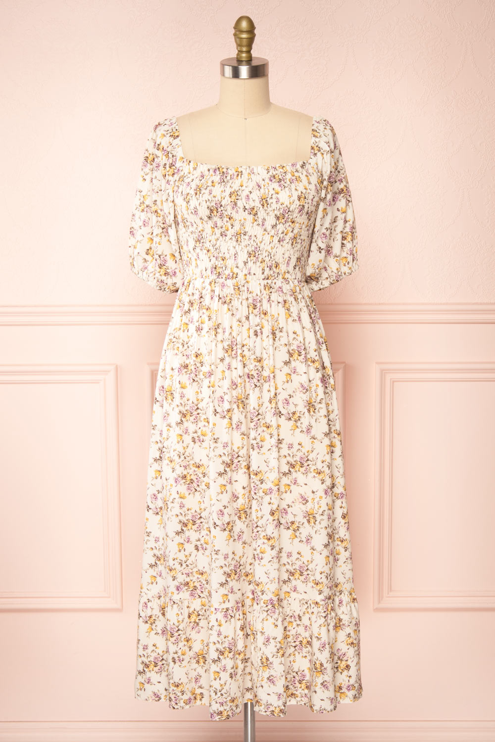 Cotton floral shop midi dress