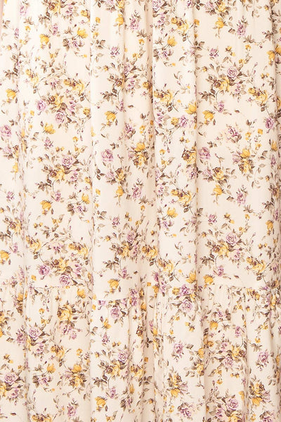 Leonne Square Neck Floral Midi Dress | Boutique 1861  fabric