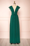 Leony Emerald V-Neck Chiffon Maxi Dress | Boudoir 1861 front view