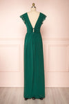 Leony Emerald V-Neck Chiffon Maxi Dress | Boudoir 1861 back view
