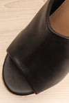 Lepus Black Slip-On Wedge Sandals | La petite garçonne  flat close-up