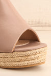 Lepus Taupe Slip-On Wedge Sandals | La petite garçonne front close-up