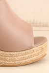 Lepus Taupe Slip-On Wedge Sandals | La petite garçonne side front close-up