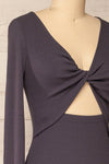 Lerida Front Cut-Out Long Sleeve Fitted Dress | La petite garçonne side close-up