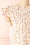Lerona Short Floral Dress w/ Ruffles | Boutique 1861 side close-up