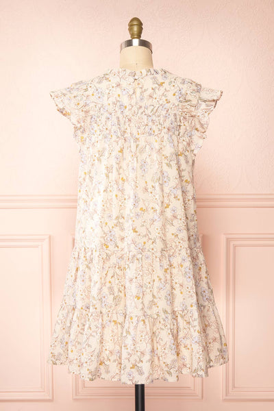 Lerona Short Floral Dress w/ Ruffles | Boutique 1861 back view