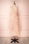 Lesya Blush Pink Plumetis Midi A-Line Dress w/ Ruffles | Boutique 1861 front view